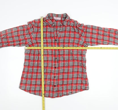 Elise Clemence London Men’s Red Check Cotton Flannel Shirt L
