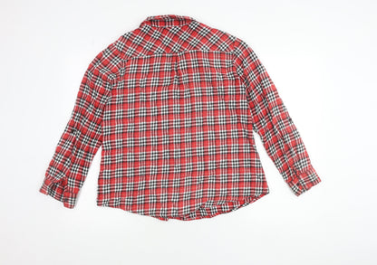 Elise Clemence London Men’s Red Check Cotton Flannel Shirt L