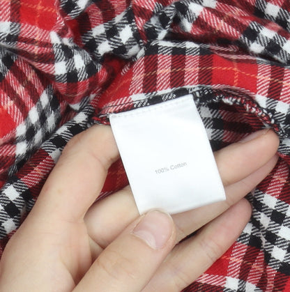 Elise Clemence London Men’s Red Check Cotton Flannel Shirt L