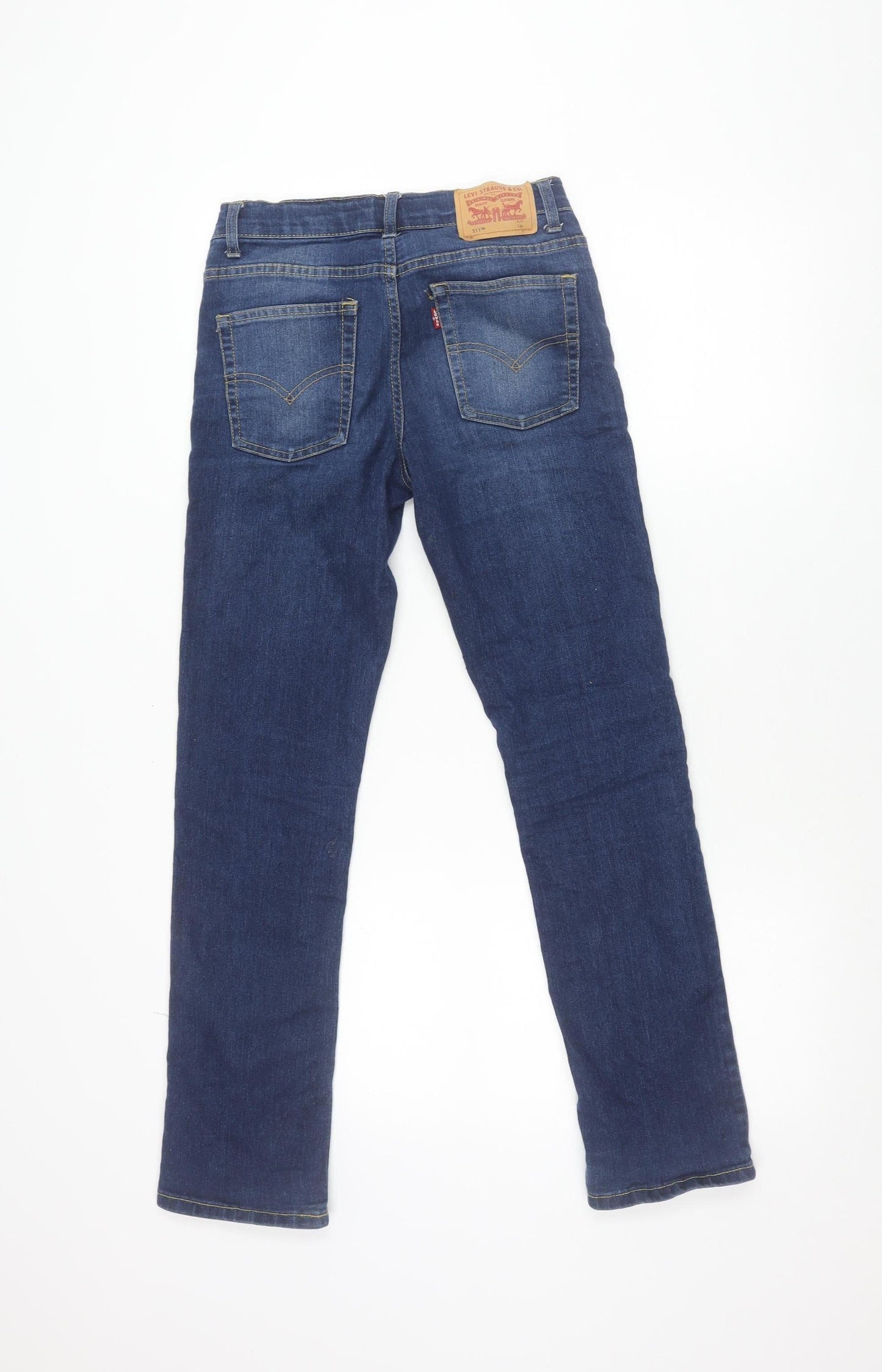 Levi's Girls Blue 511 Slim Jeans Size 12 Years Mid Rise Denim