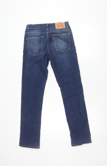 Levi's Girls Blue 511 Slim Jeans Size 12 Years Mid Rise Denim