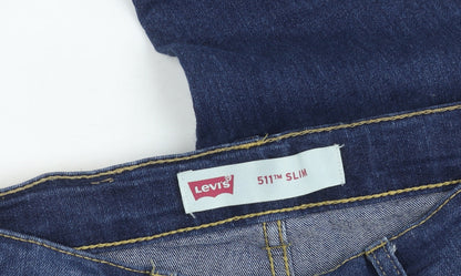 Levi's Girls Blue 511 Slim Jeans Size 12 Years Mid Rise Denim