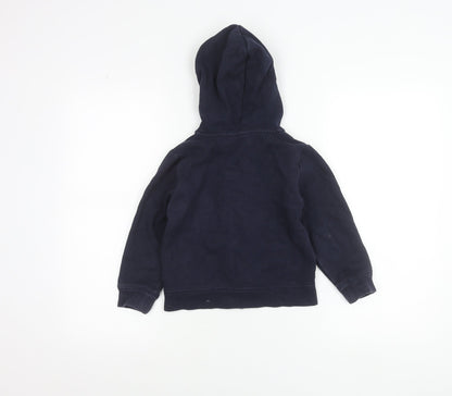 Gap Boys Blue Hooded Full Zip Logo Fleece Jacket 5 Years