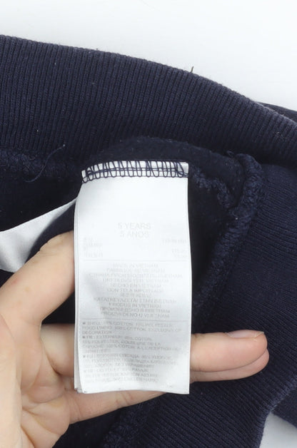 Gap Boys Blue Hooded Full Zip Logo Fleece Jacket 5 Years