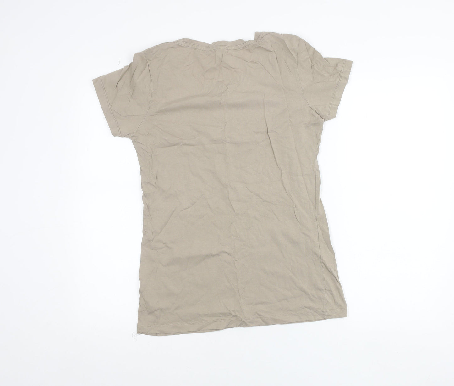 Vero Moda Women's Beige Floral Butterfly Print T-Shirt XL Short Sleeve