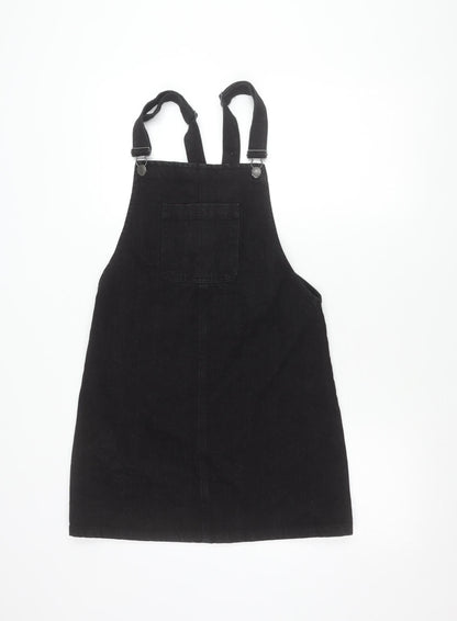 Denim Co. Womens Black Size 6 Denim Pinafore Dress