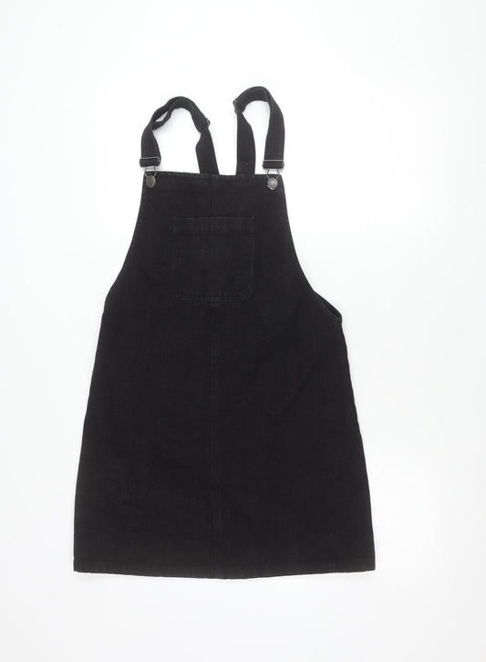 Denim Co. Womens Black Size 6 Denim Pinafore Dress
