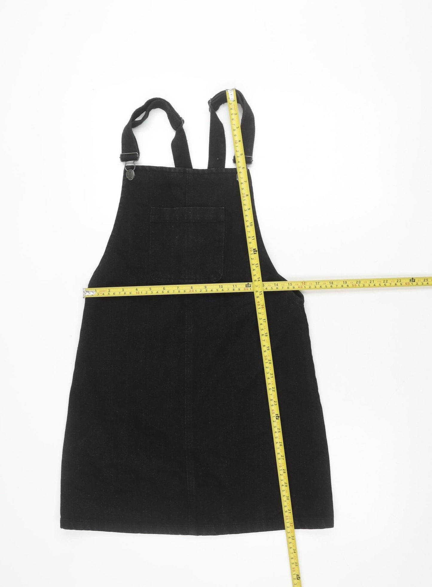 Denim Co. Womens Black Size 6 Denim Pinafore Dress