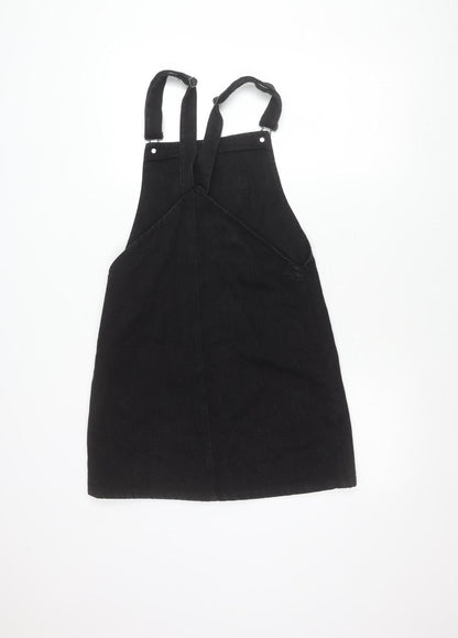Denim Co. Womens Black Size 6 Denim Pinafore Dress
