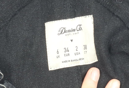 Denim Co. Womens Black Size 6 Denim Pinafore Dress
