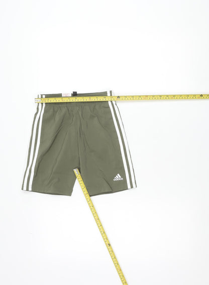 adidas Boys Green 7-8 Years Athletic Quick Dry Sports Shorts
