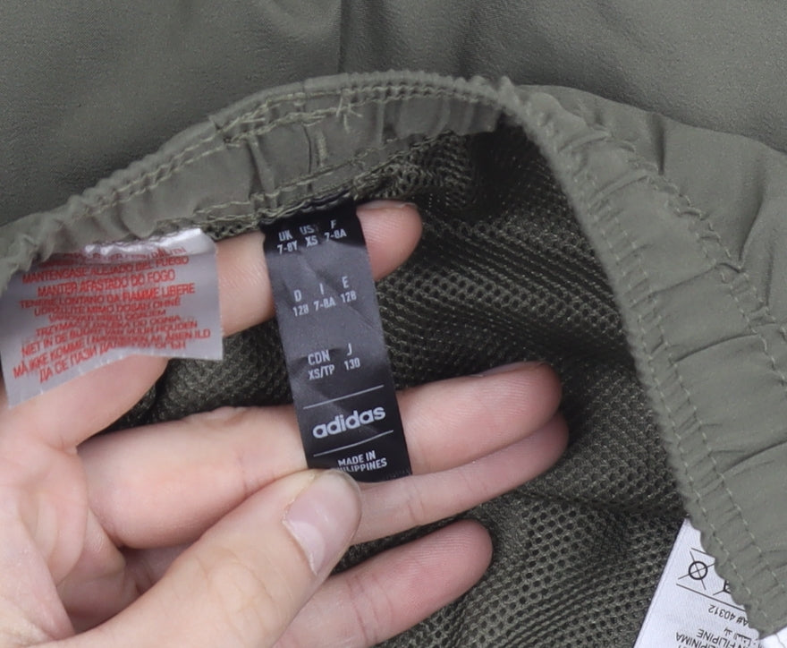 adidas Boys Green 7-8 Years Athletic Quick Dry Sports Shorts