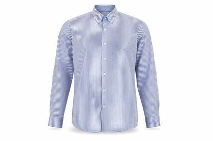 Yachting & Co Men's Blue Striped Cotton Button-Up Shirt L
