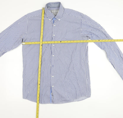 Yachting & Co Men's Blue Striped Cotton Button-Up Shirt L