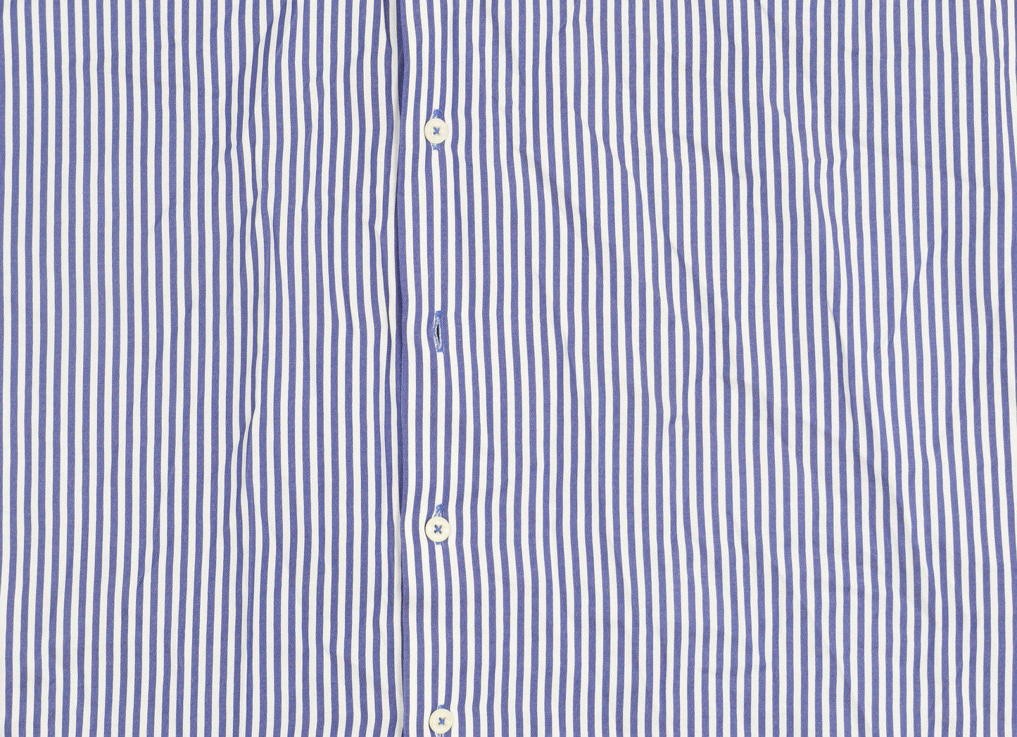 Yachting & Co Men's Blue Striped Cotton Button-Up Shirt L