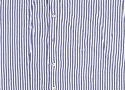 Yachting & Co Men's Blue Striped Cotton Button-Up Shirt L