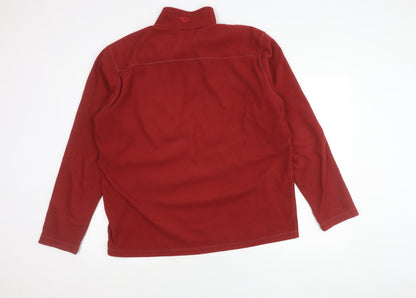 Brasher Mens Red Fleece 1/4 Zip Pullover Sweatshirt XL