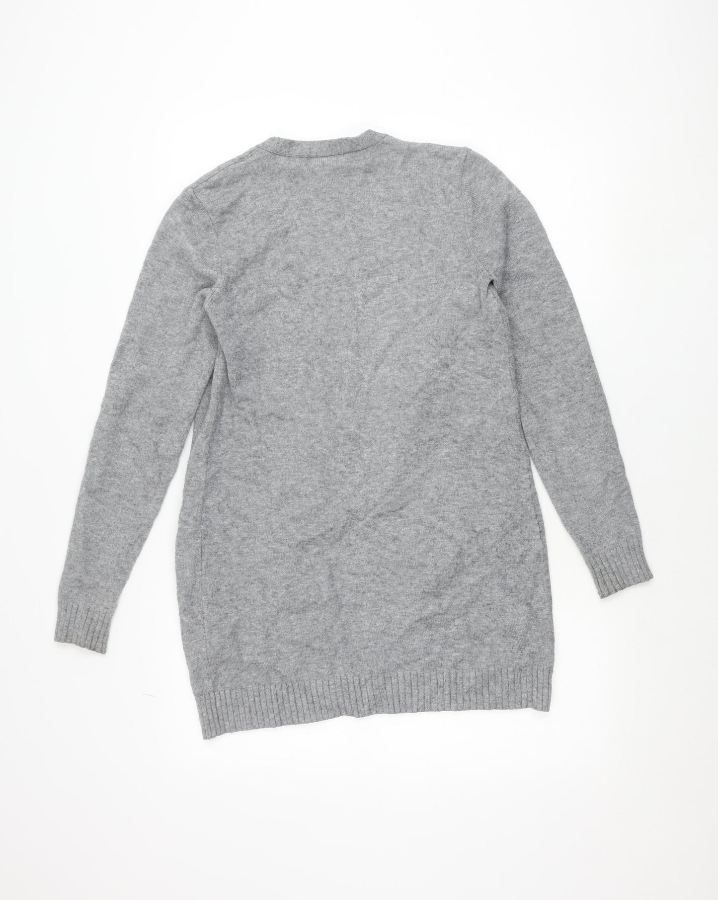 Vila Women’s Grey Knit Open Cardigan Size S Viscose Blend