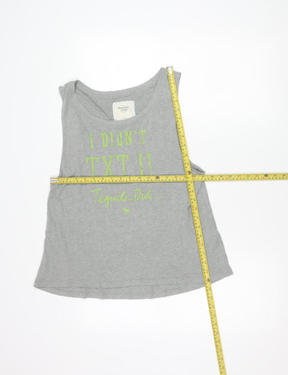 Abercrombie & Fitch Men's Grey Sleeveless Graphic T-Shirt Size L