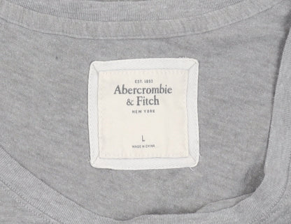 Abercrombie & Fitch Men's Grey Sleeveless Graphic T-Shirt Size L