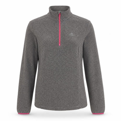 Decathlon Women Grey Fleece 1/2 Zip Lightweight Jacket Size S
