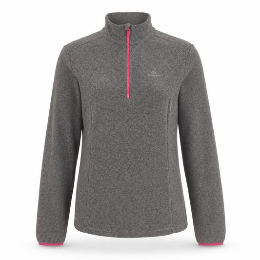 Decathlon Women Grey Fleece 1/2 Zip Lightweight Jacket Size S
