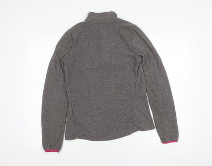 Decathlon Women Grey Fleece 1/2 Zip Lightweight Jacket Size S