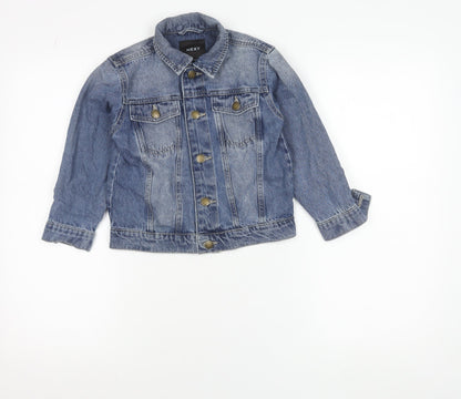 Next Girls Blue Denim Jacket 5 Years Button Up Classic Style