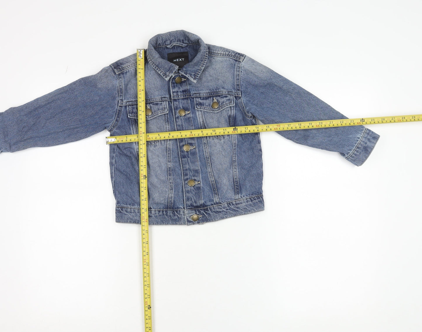 Next Girls Blue Denim Jacket 5 Years Button Up Classic Style