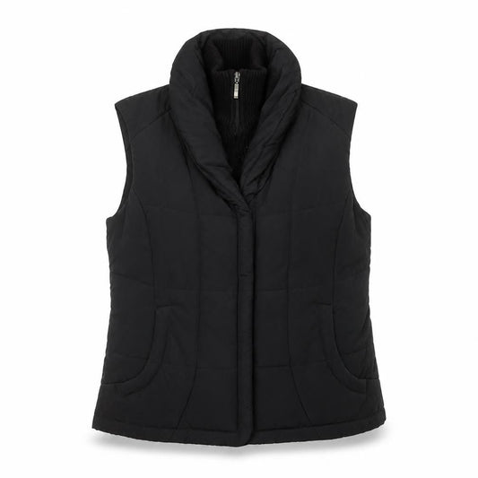 ALEX & Co. Women's Black Size 14 Padded Puffer Waistcoat