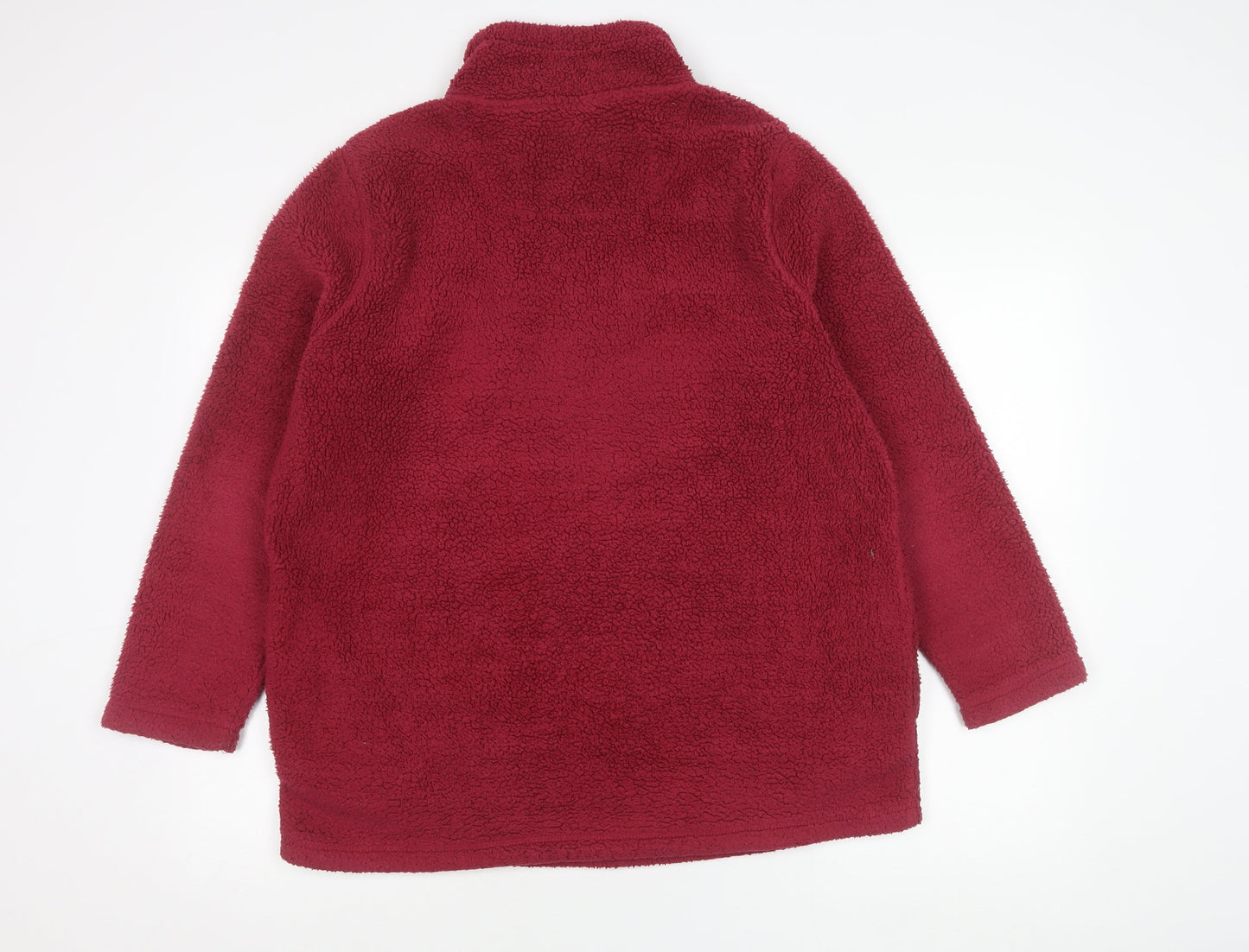 BM-Essentials Women’s Red Fleece Henley Sweatshirt Size M