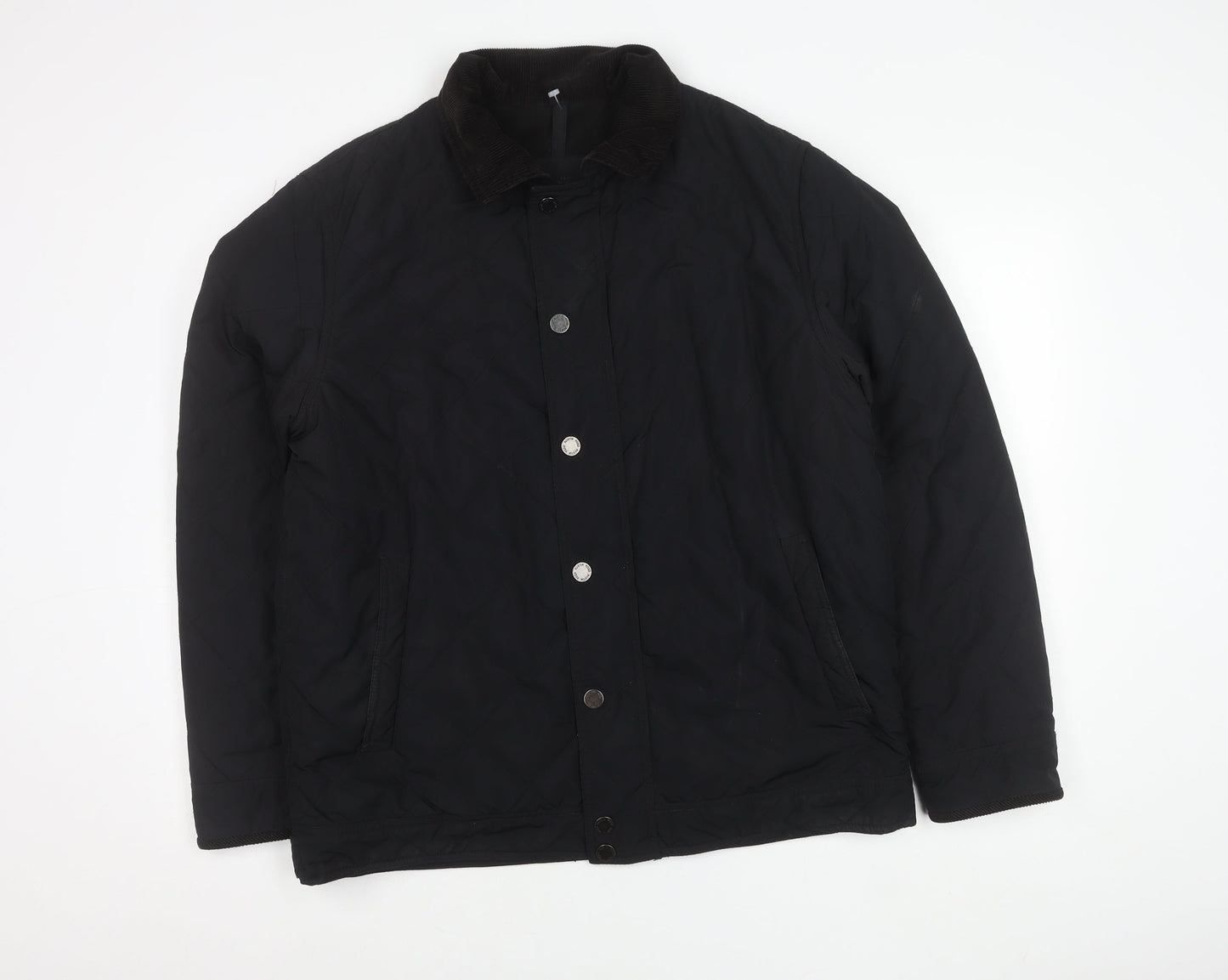 Austin Reed Men’s Black Quilted Jacket L Lightweight Mid-Length Casual