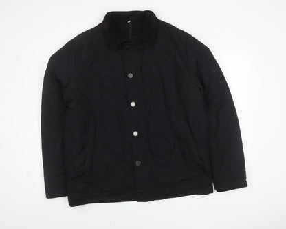 Austin Reed Men’s Black Quilted Jacket L Lightweight Mid-Length Casual