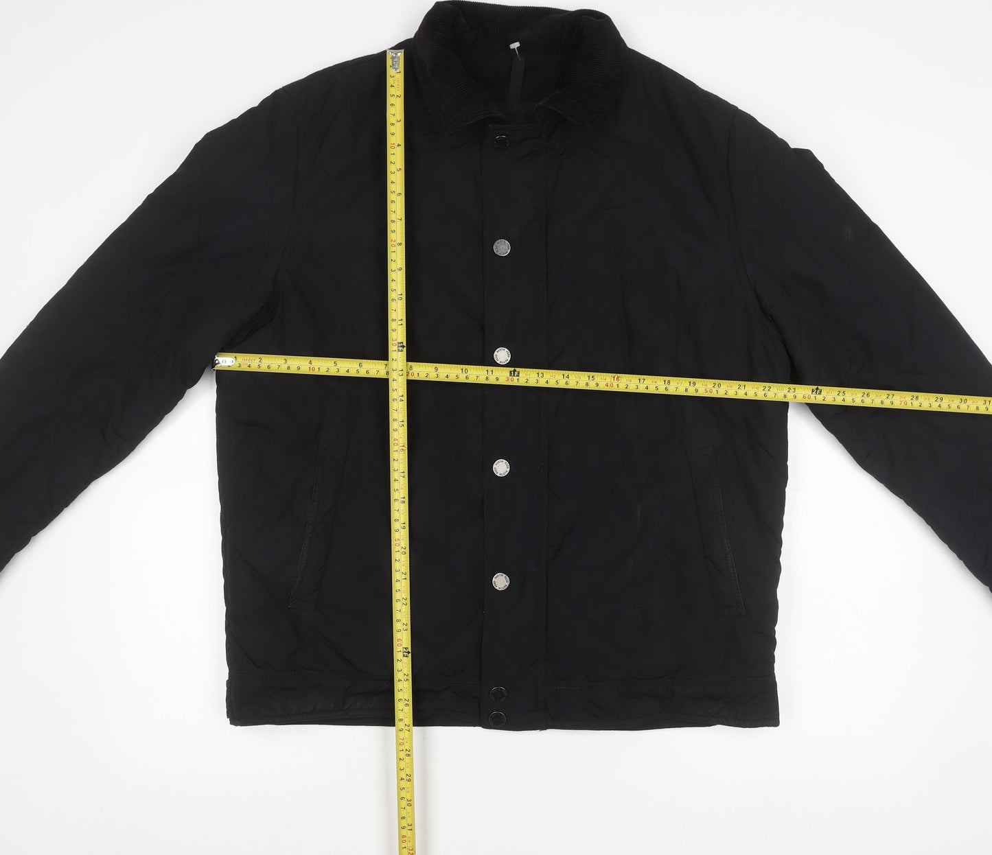 Austin Reed Men’s Black Quilted Jacket L Lightweight Mid-Length Casual