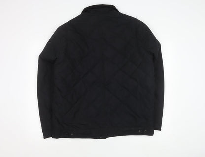 Austin Reed Men’s Black Quilted Jacket L Lightweight Mid-Length Casual