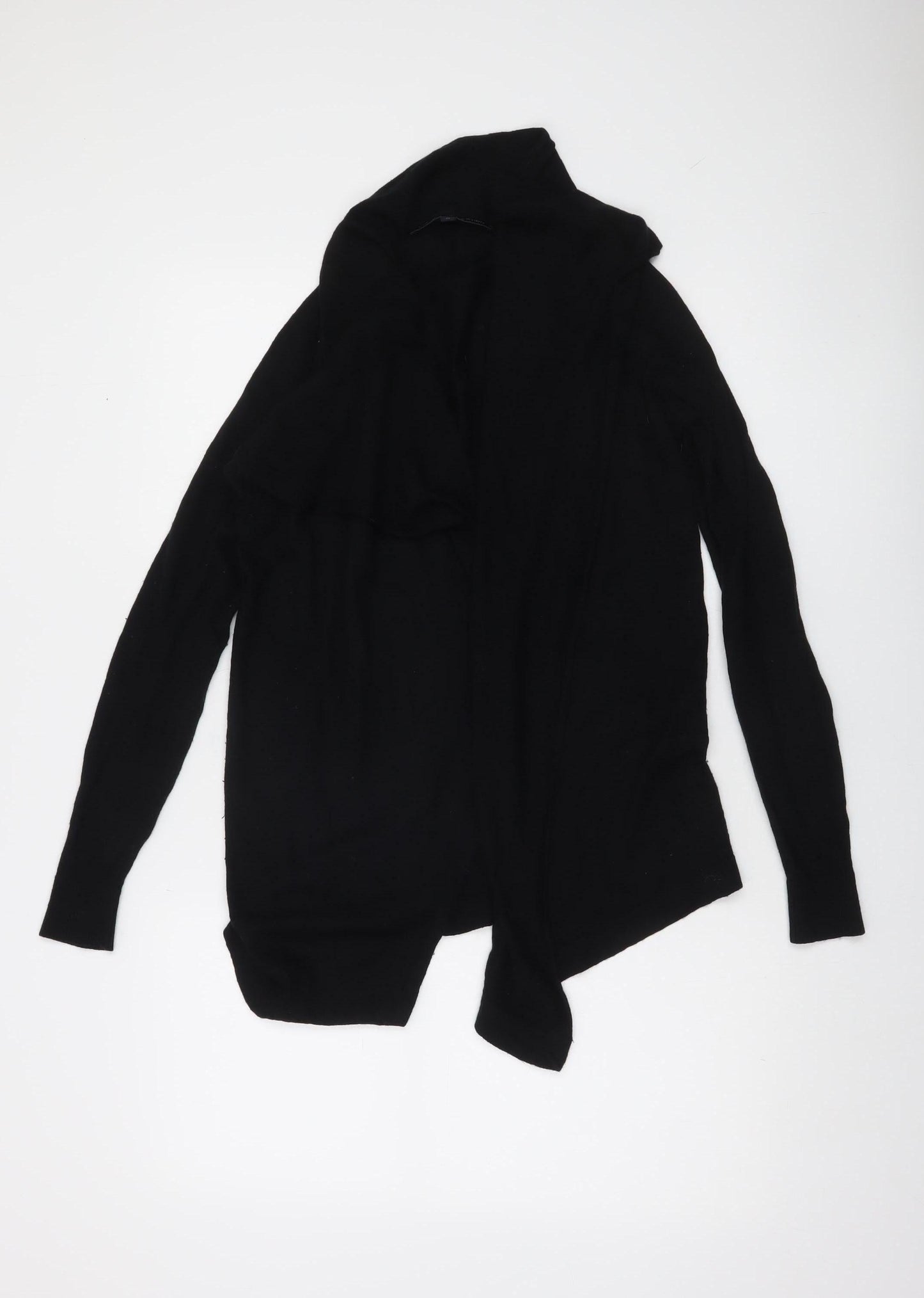French Connection Womens Black XS Wool Modal Knit Open Cardigan