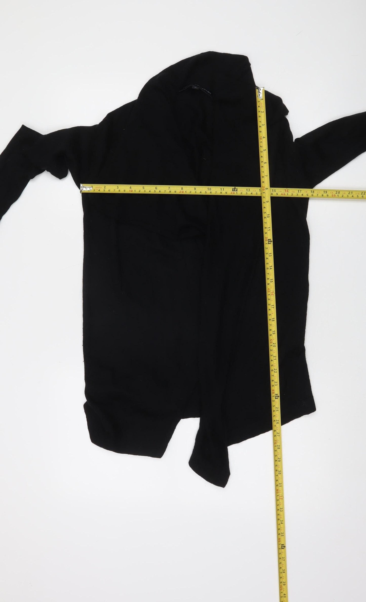 French Connection Womens Black XS Wool Modal Knit Open Cardigan