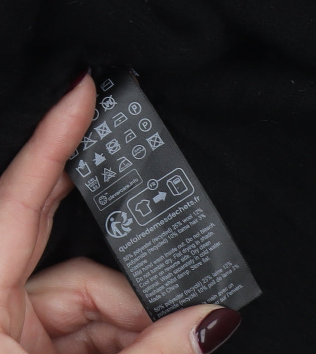 AllSaints Men's Black Wool Blend Crew Neck Pullover Jumper Medium