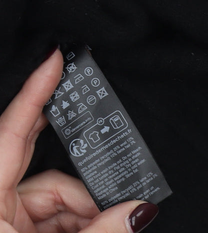 AllSaints Men's Black Wool Blend Crew Neck Pullover Jumper Medium