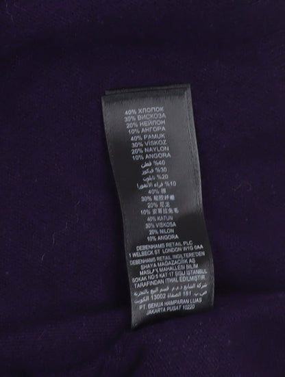 Rocha John Rocha Women Purple Knit Mini Dress Size 14 A-Line 3/4 Sleeve