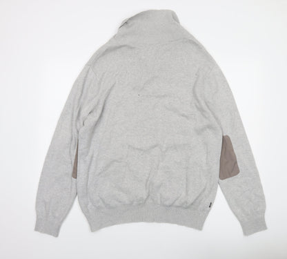 Levi's Men's Grey Cotton Slim Fit Shawl Collar Jumper XL