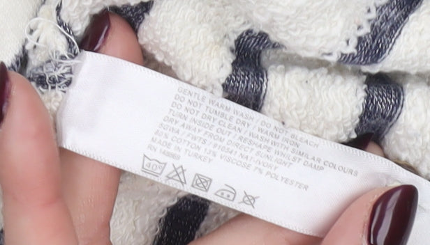 FatFace Women Blue Stripe 3/4 Sleeve Boat Neck Top Size 12