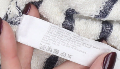 FatFace Women Blue Stripe 3/4 Sleeve Boat Neck Top Size 12