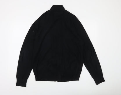 Calvin Klein Men's Black Full Zip Cotton Jumper Size S