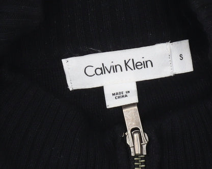 Calvin Klein Men's Black Full Zip Cotton Jumper Size S