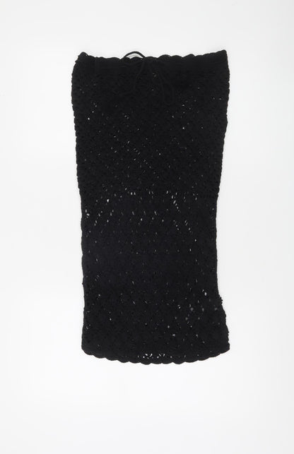 Urban Outfitters Women's Black XS Crochet Strapless Short Dress