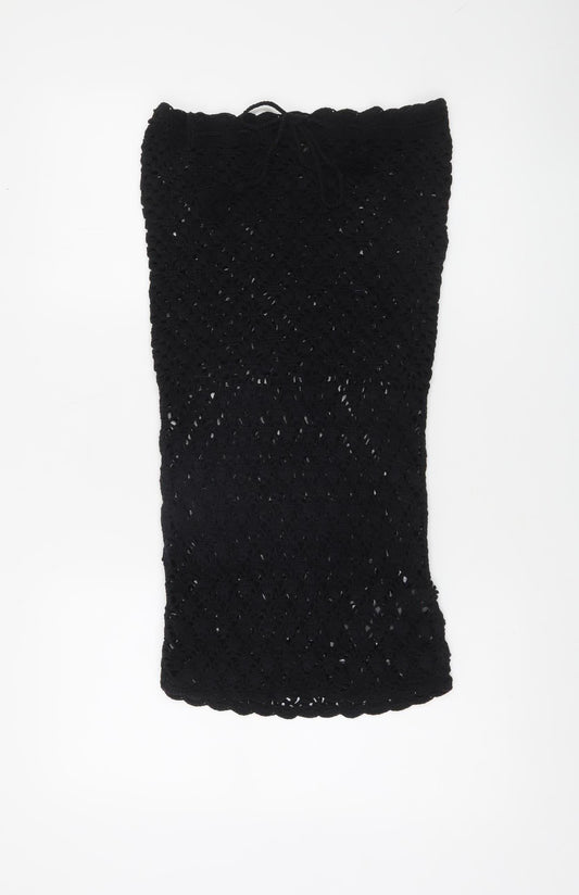 Urban Outfitters Women's Black XS Crochet Strapless Short Dress