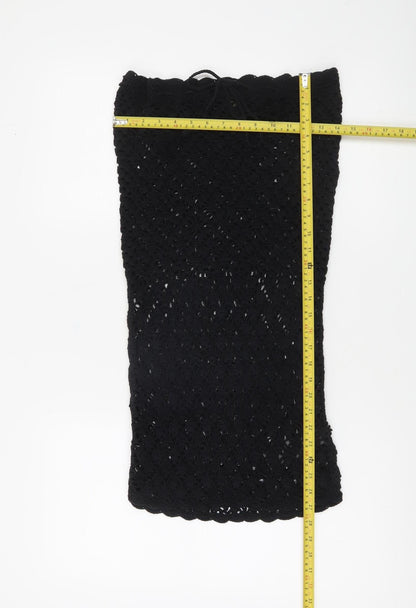 Urban Outfitters Women's Black XS Crochet Strapless Short Dress