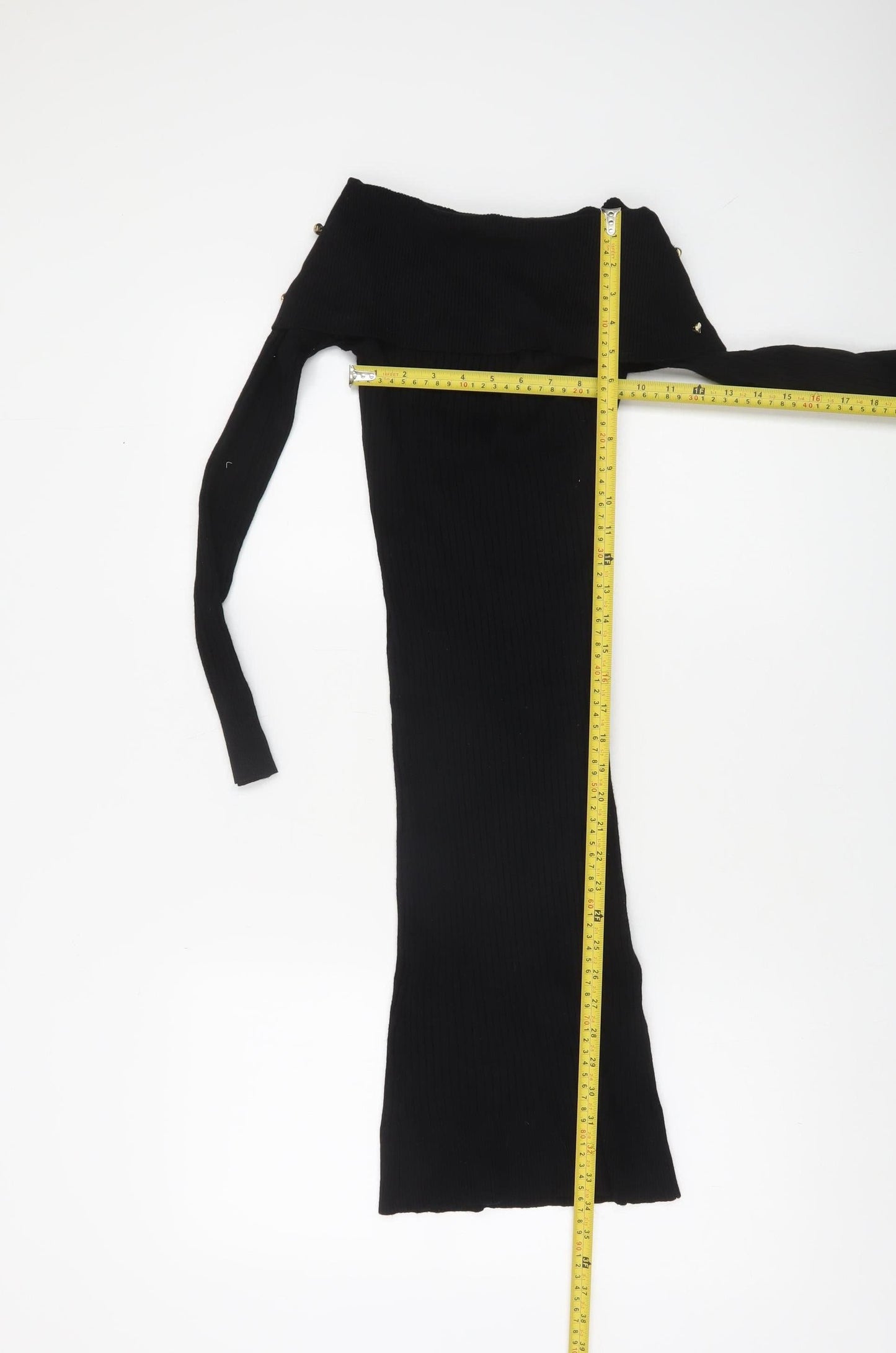 Lipsy London Women Black Off Shoulder Bodycon Long Sleeve Dress Size 10