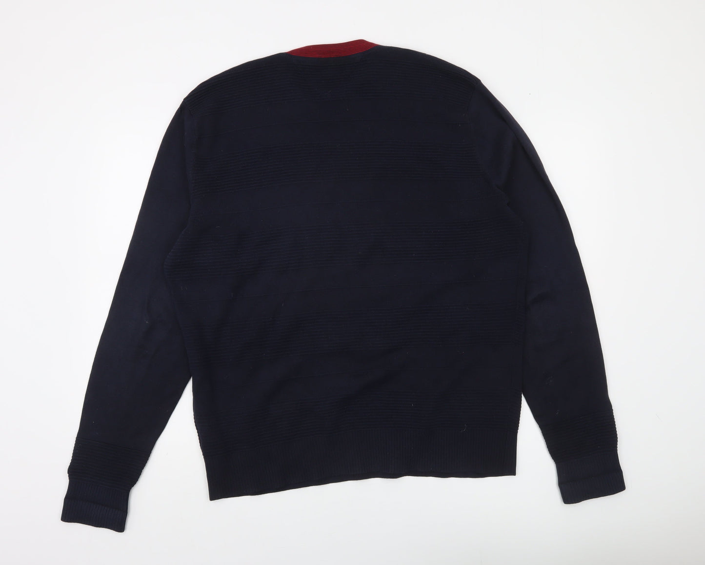 Tommy Hilfiger Men’s Blue 2XL Cotton Crew Neck Pullover Jumper